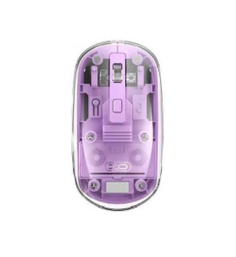 XO-M12 MOUSE INALAMBRICO BLUETOOTH RECARGABLE VIOLETA TRANSPARENTE