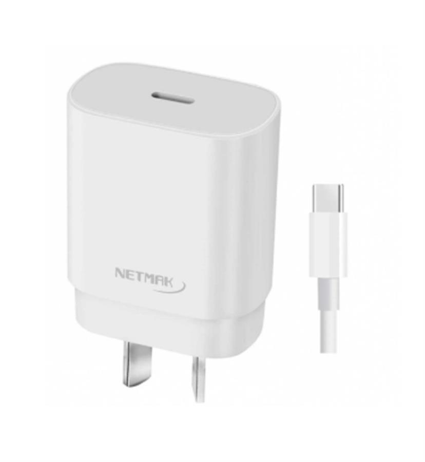 NETMAK CARGADOR 220V A USB TIPO C + CABLE TIPO C 5V