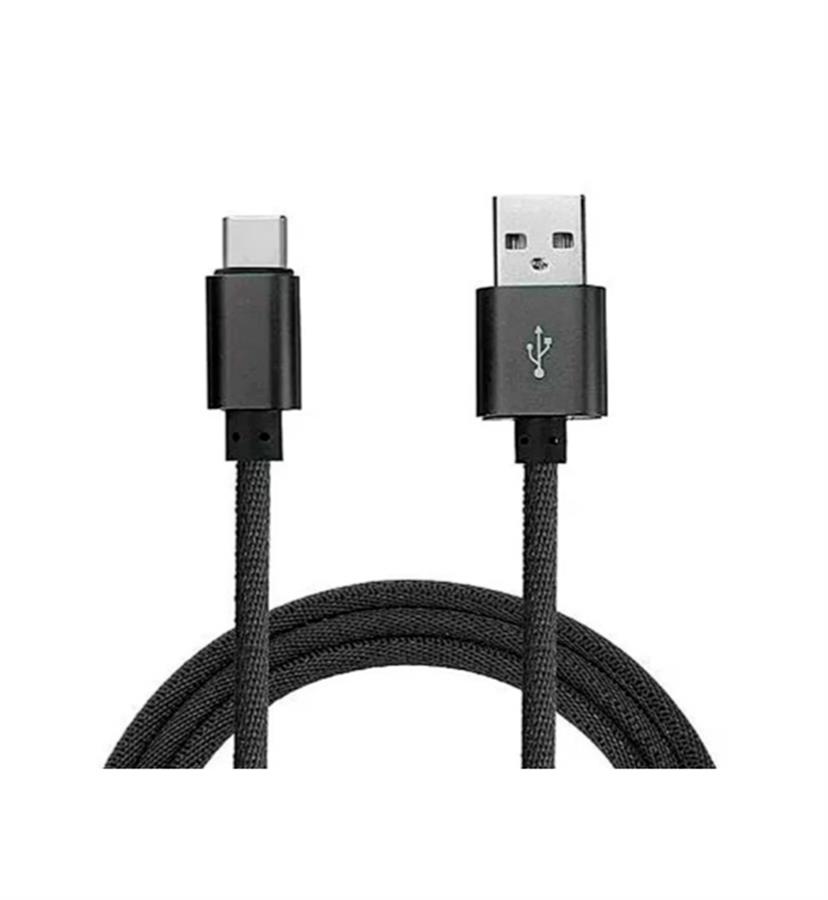 CABLE USB TRENZADO  TIPO C 1M NEGRO