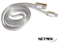 CABLE USB 2.0 IPHONE LIGHTNING 1M PLATEADO NM-C69S