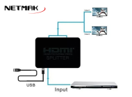 SPLITTER HDMI - 2 PUERTOS - 1080 - 3D - FULL HD. 3D FULL - NM-HD6 - NETMAK