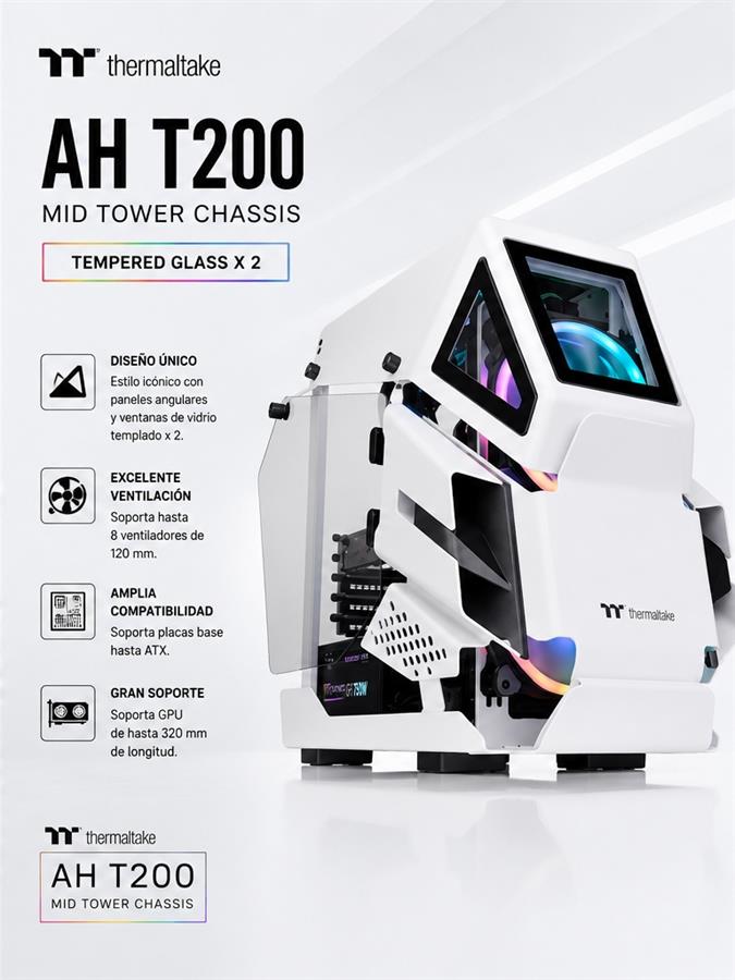 GABINETE  AH T200  MID TOWER  TG  X 2 BLANCO