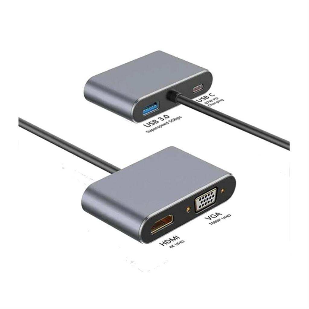 HUB ADAPTADOR TIPO C 4 EN 1 NM-4 EN 1 NETMAK
