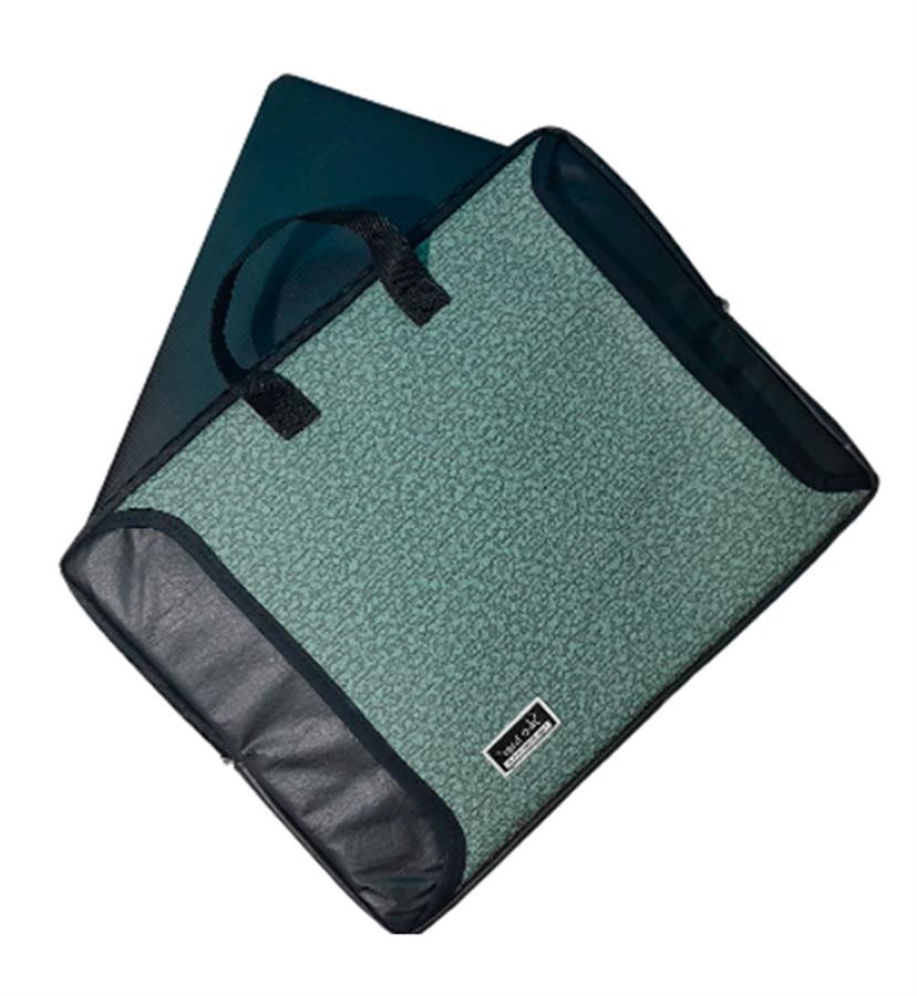 FUNDA NOTEBOOK 14 PULGADAS CON MANIJAS + BOLSILLO P/ CARGADOR - OLIVA