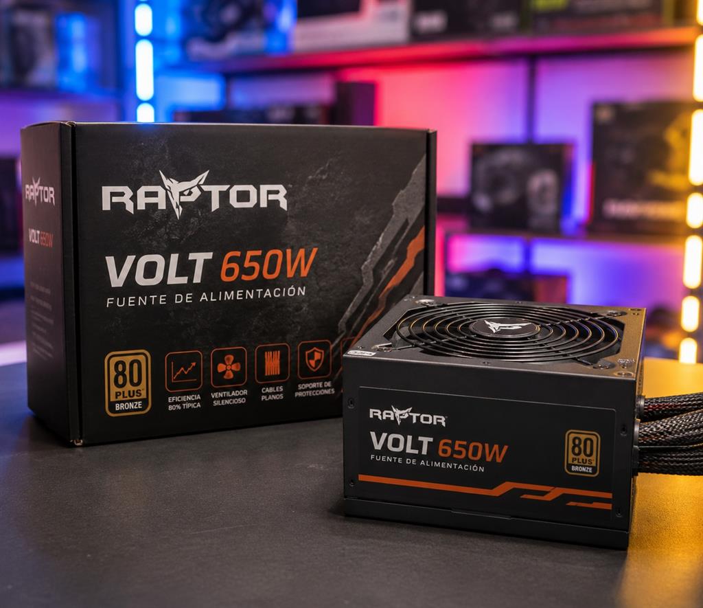 FUENTE  RAPTOR VOLT 650W 80 PLUS BRONZE