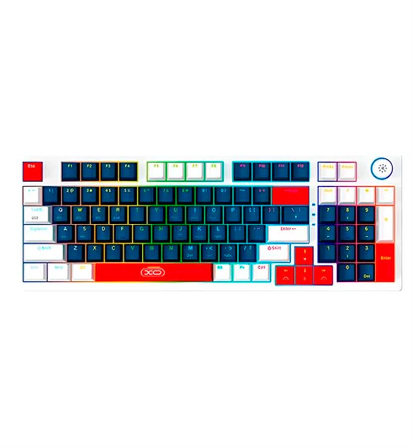 TECLADO  MECANICO BLANCO INALAMBRICO RGB - MULTIPLE CONEXION