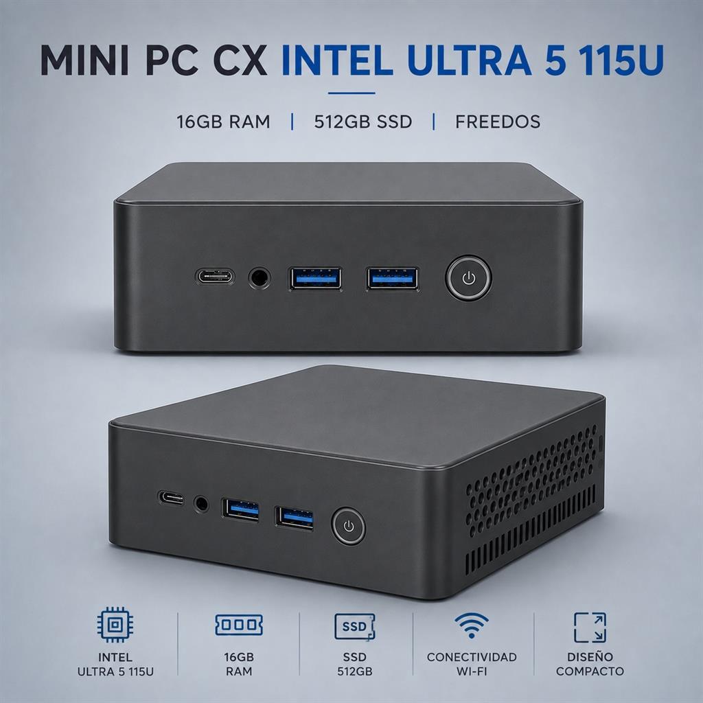 MINI PC CX INTEL ULTRA 5 115U 16GB RAM 512GB SSD FREEDOS