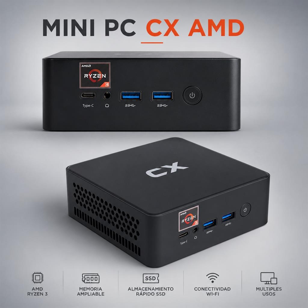 MINI PC CX AMD RYZEN 3 3250U 16GB RAM 480GB SSD FREEDOS