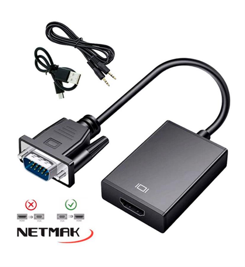 CONVERSOR DE VGA +  A HDMI CON AUDIO 3.5MM