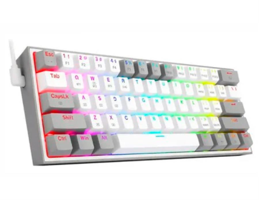 TECLADO MECANICO FIZZ PRO K616 RGB BLANCO/GRIS