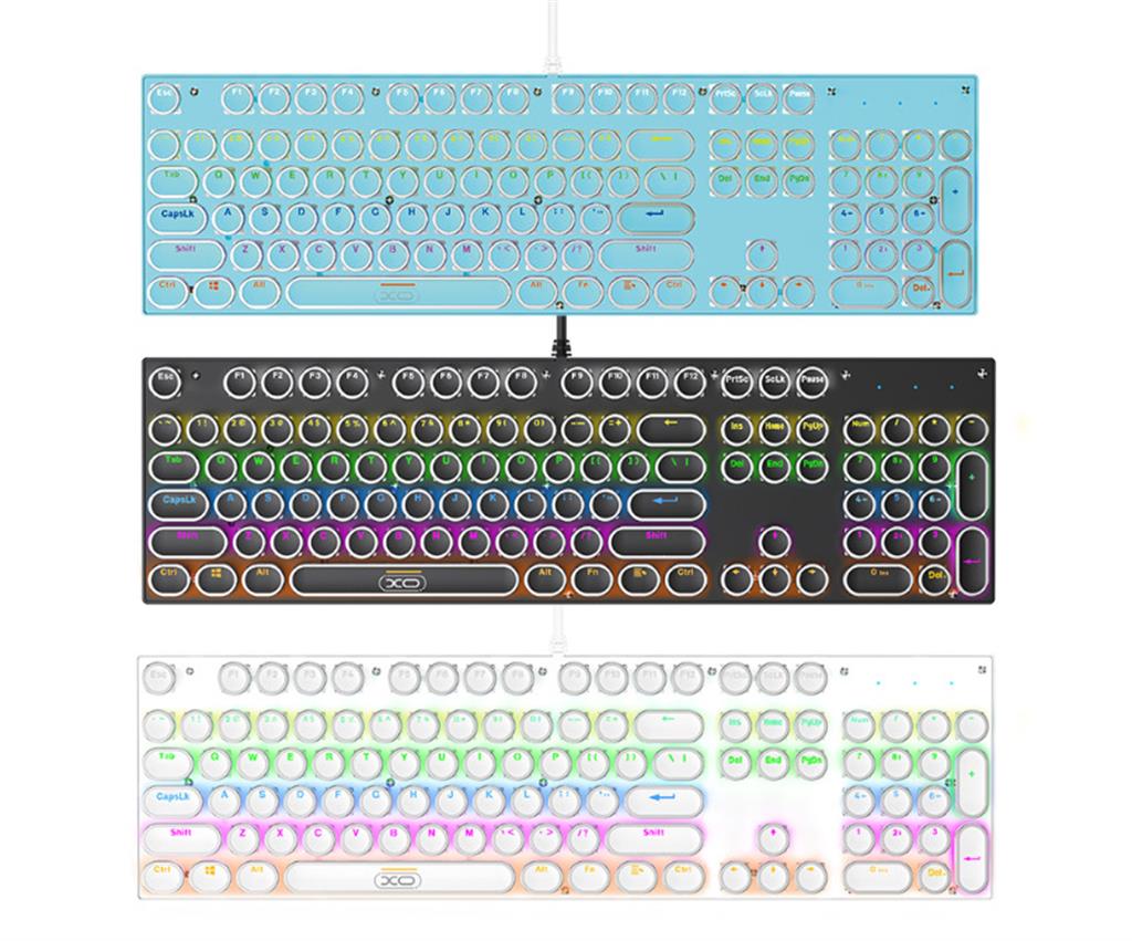 TECLADO MECANICO METALICO XO CELESTE RGB KB-07 XO USB