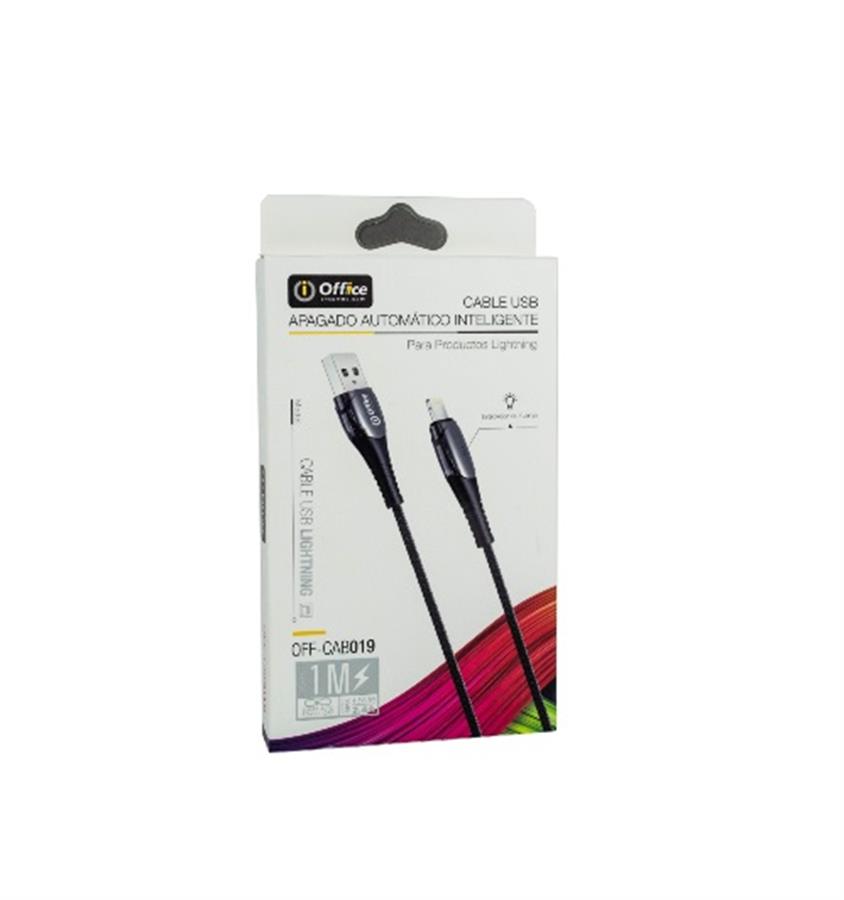 CABLE USB 2.0 A LIGHTNING 1.00 MTS OFF-CAB019 2.4 AMP AUTO O