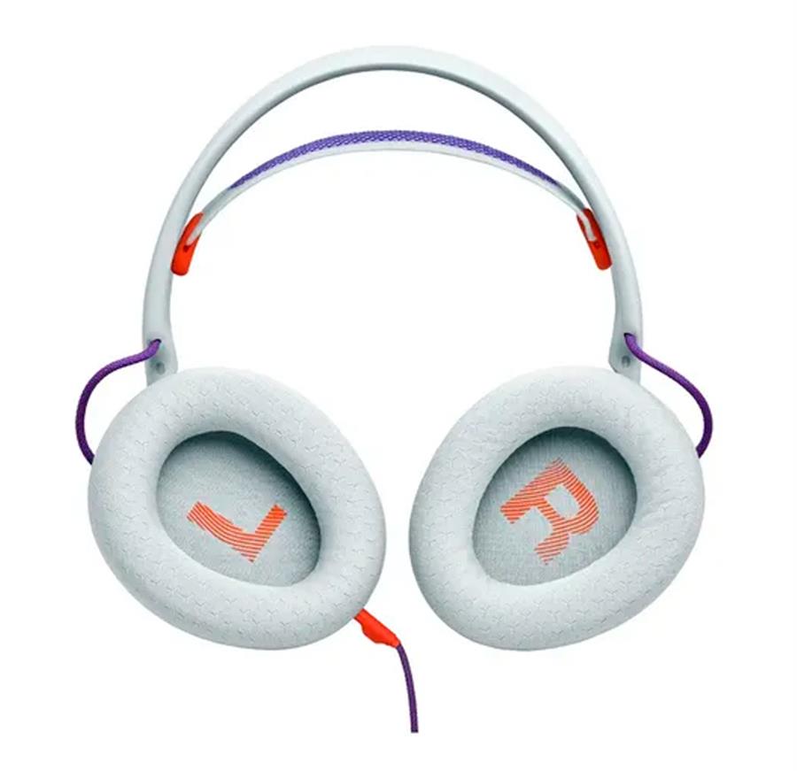 HEADSET GAMER QUANTUM 250 CON CABLE BLANCO Y NARANJA
