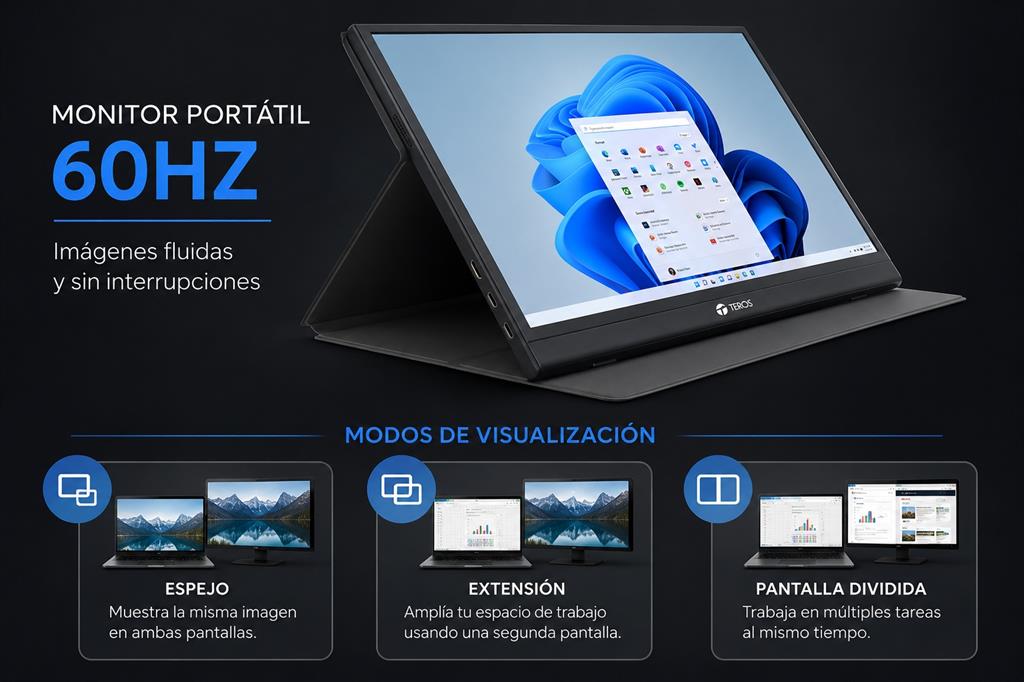 MONITOR PORTATIL TEROS 15.6" FHD IPS 60HZ USB