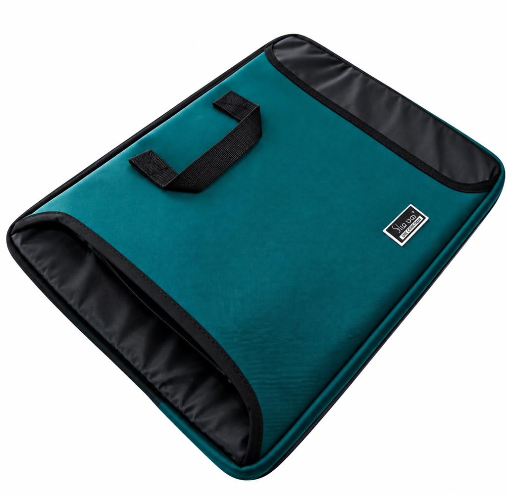 FUNDA NOTEBOOK 15.6 PULGADAS CON MANIJAS + BOLSILLO P/ CARGADOR - VERDE PETROLEO SILCO