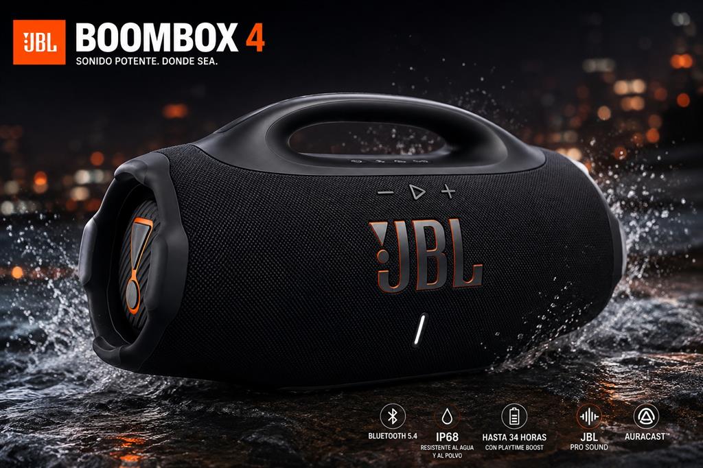 PARLANTE JBL BOOMBOX 4 BT 5.4 IP68 NEGRO