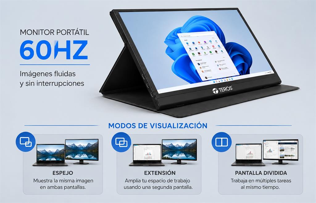 MONITOR PORTATIL TEROS 15.6" FHD IPS 60HZ USB