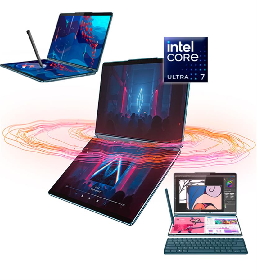 YOGA BOOK 9I  2-EN-1 ULTRA I7 155U 16GB RAM 1TB SSD DOBLE PANTALLA 13.3" OLED TACTIL + LAPIZ DIGITAL + TECLADO BT + MOUSE