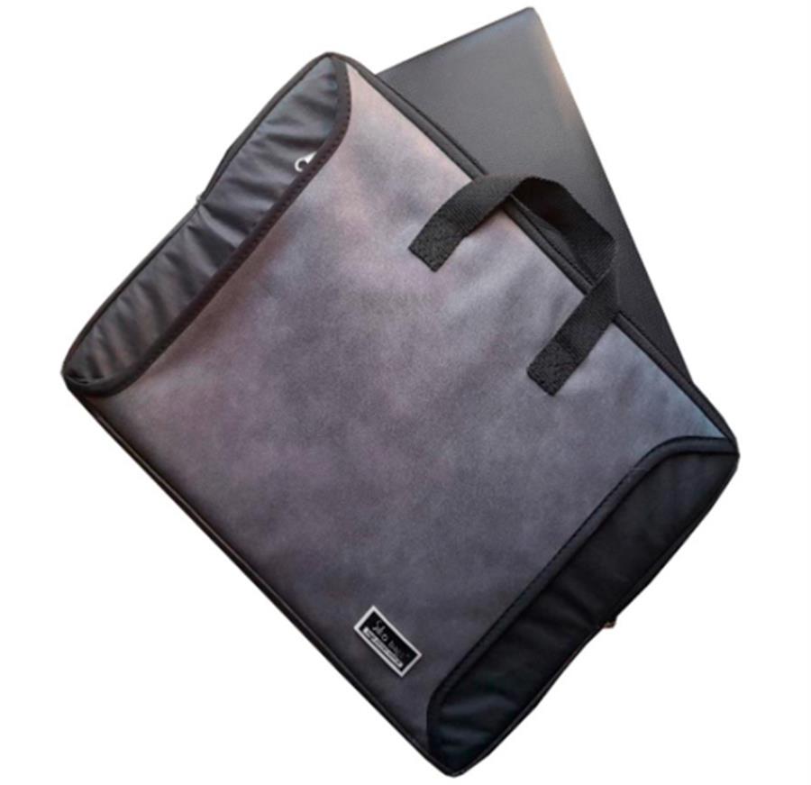 FUNDA NOTEBOOK 14" PULGADAS CON MANIJAS + BOLSILLO P/ CARGADOR - GRIS