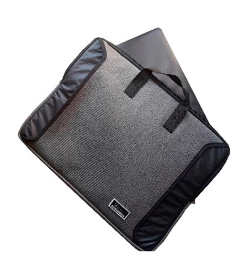 FUNDA NOTEBOOK 15.6 PULGADAS CON MANIJAS + BOLSILLO P/ CARGADOR -  GRIS