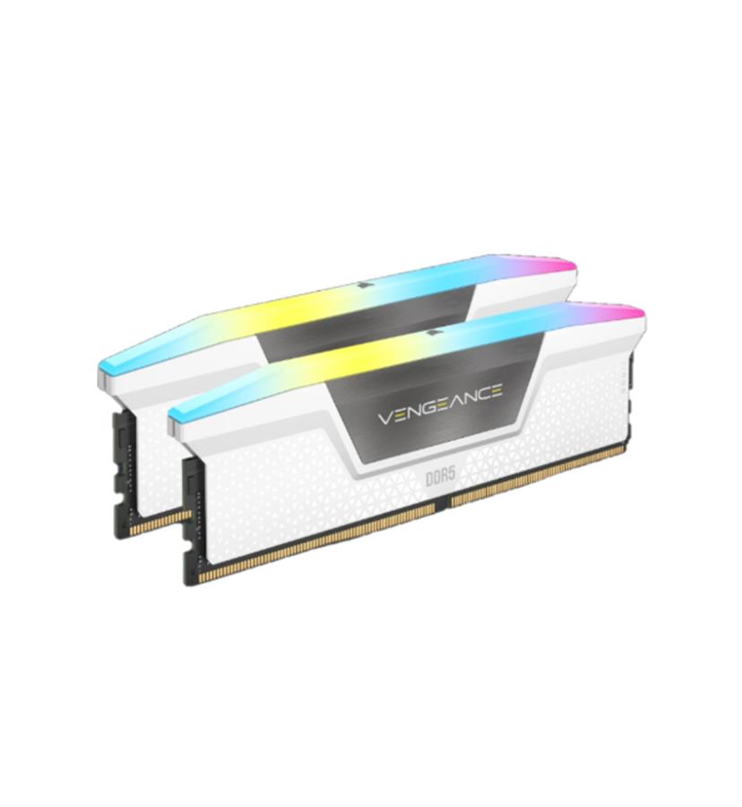 MEMORIA RAM DDR5 CORSAIR 32GB (2X16) 5200 Mhz Vengeance RGB White CL40 (4670)