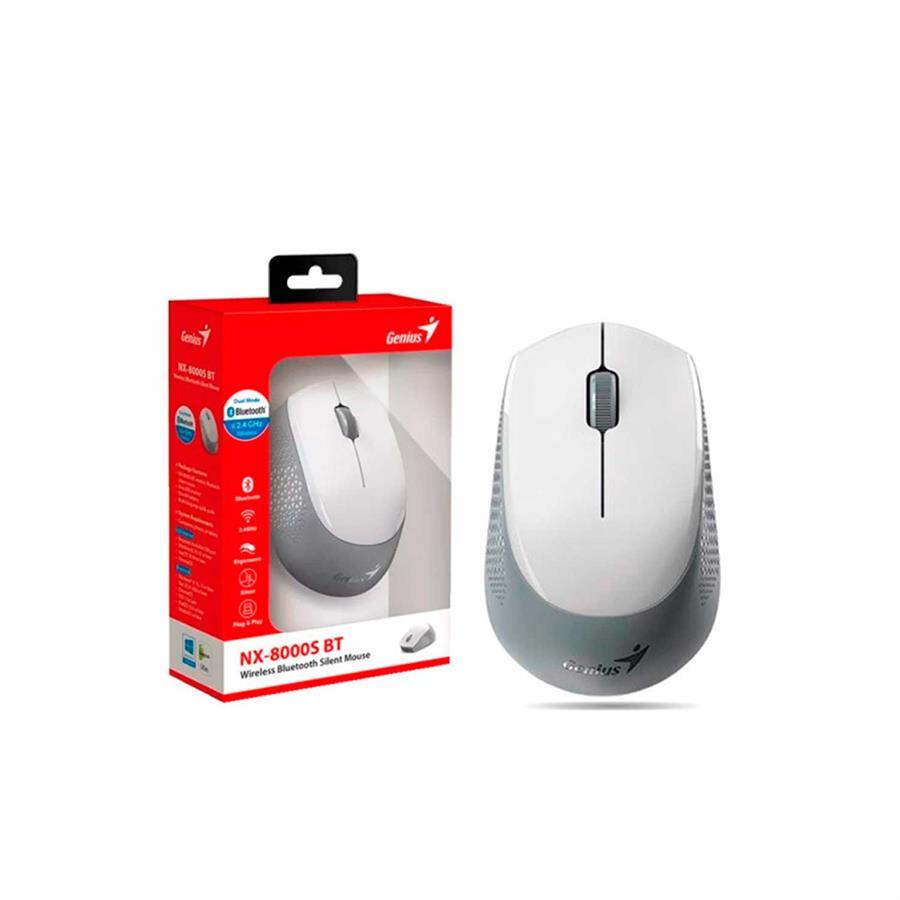 MOUSE NX-8000SBT BLANCO WIRELESS + BLUETOOTH