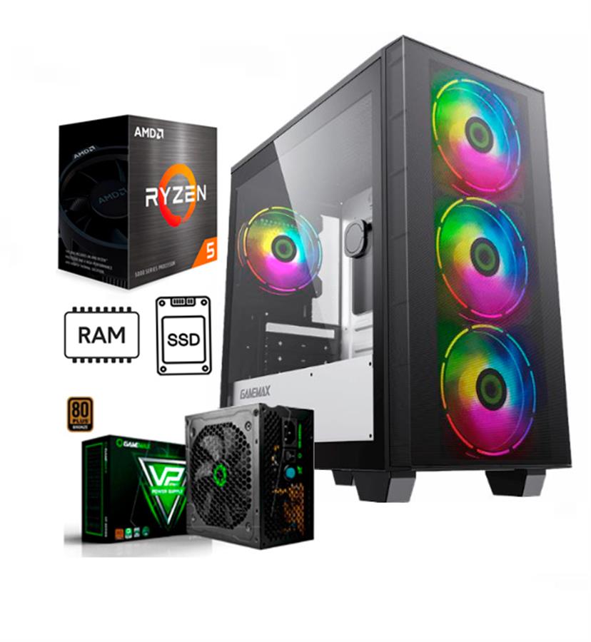 PC ARMADA  GAMER AMD RYZEN 5 5600GT  16GB RAM 500GB SSD 500W 80+ BRONZE  - FREEDOS