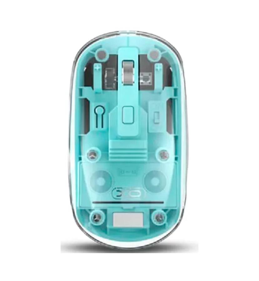XO-M12  MOUSE INALAMBRICO BLUETOOTH RECARGABLE AZUL TRANSPARENTE