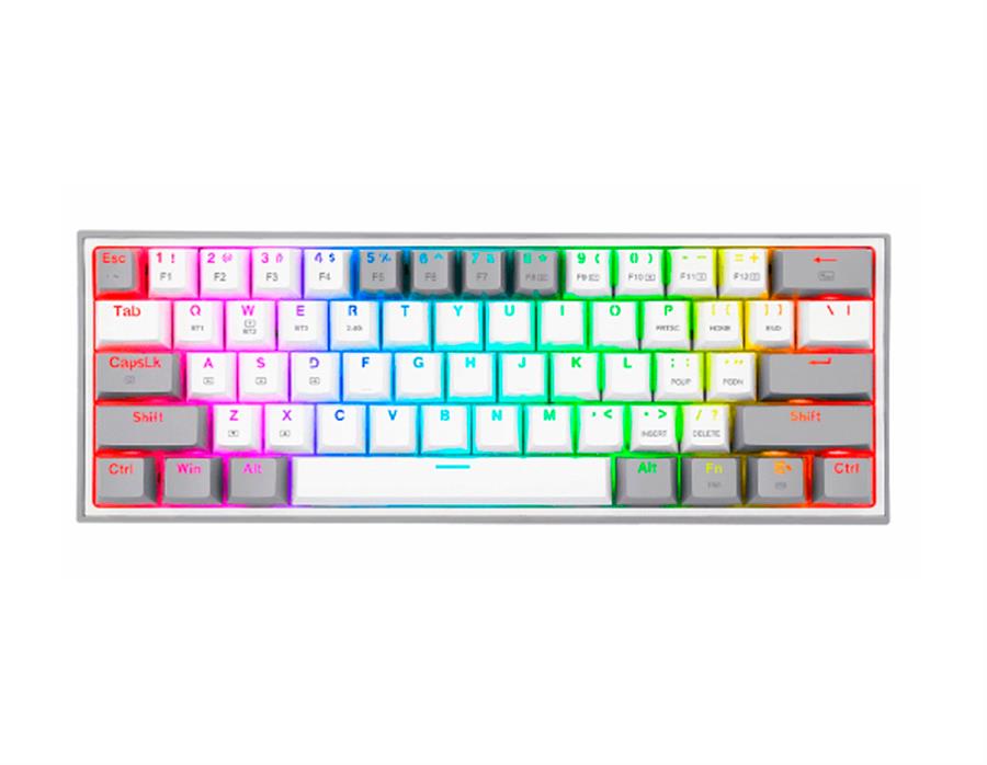 TECLADO MECANICO FIZZ PRO K616 RGB BLANCO/GRIS