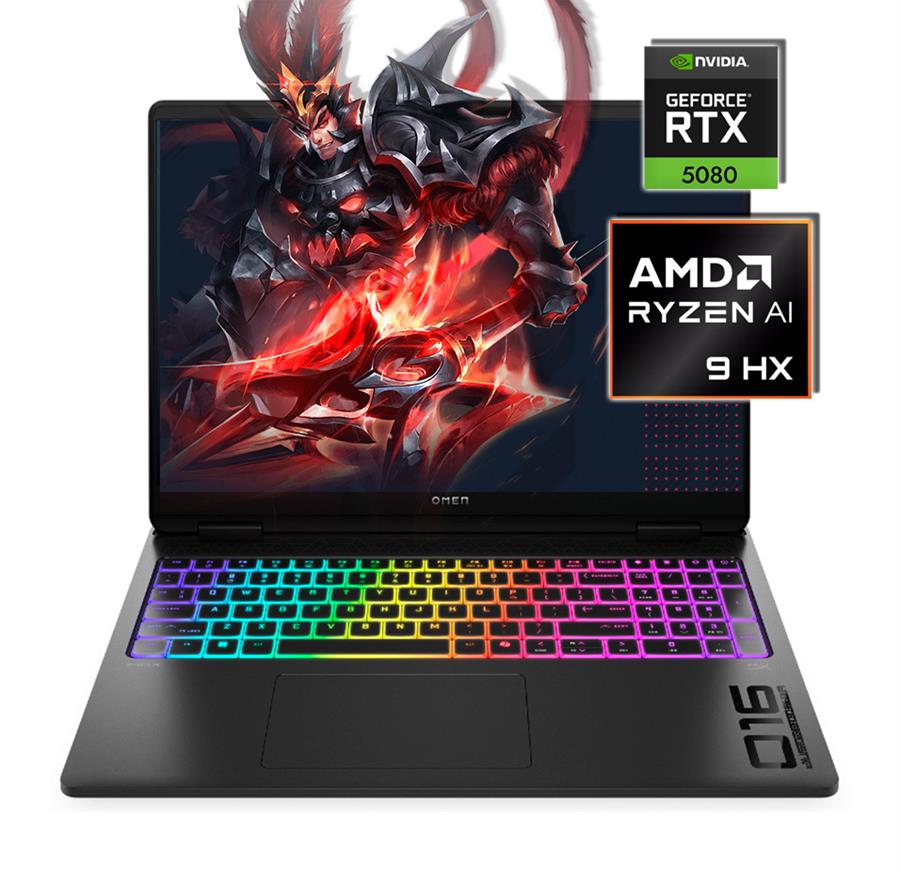 OMEN MAX 16-AK0098 GAMING AMD RYZEN™ AI 9 HX 375  32GB RAM  1TB SSD 16" WQXGA 240Hz NVIDIA® RTX 5080 16GB