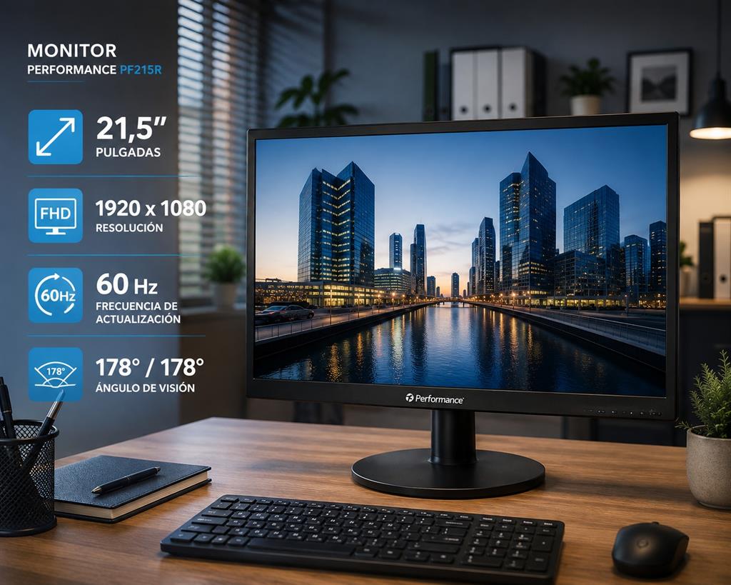 MONITOR 22" FHD PERFORMANCE PF215R VGA/HDMI