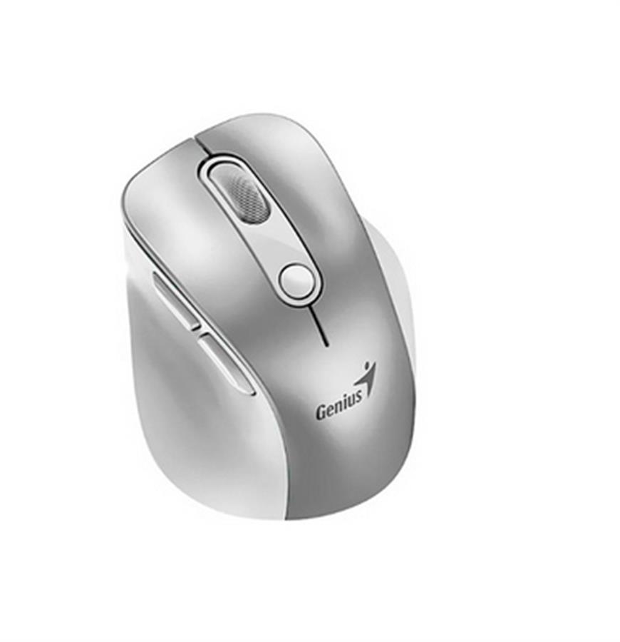 MOUSE SILENCIOSO ERGO 9000S PRO RECARGABLE INALAMBRICO + BT SILVER
