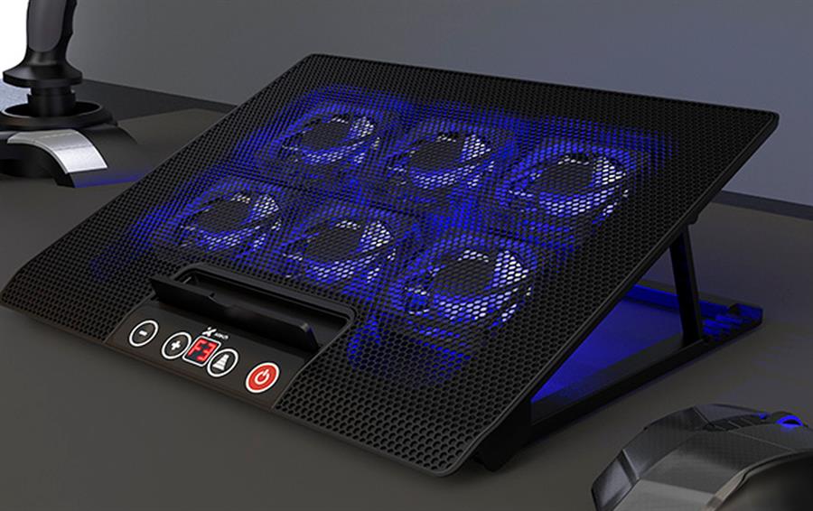 BASE PARA NOTEBOOK CON 6 POSICIONES + 6 COOLERS HASTA 17"