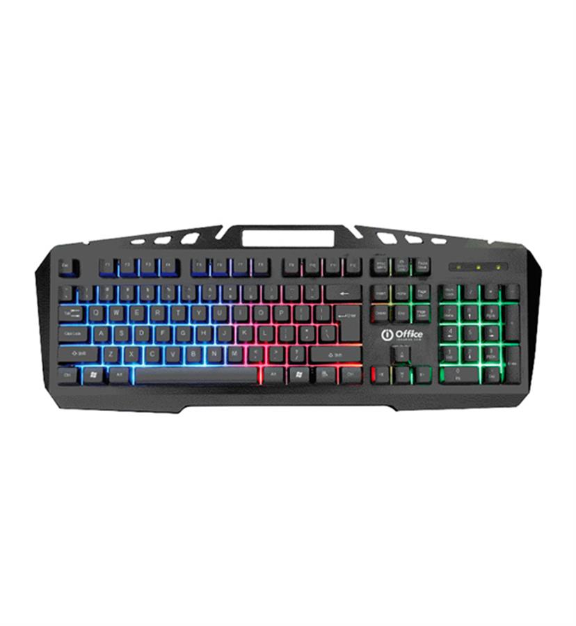 TECLADO USB GAMER METALICO  RETROILUMINADO OFFICE OFF-K401G