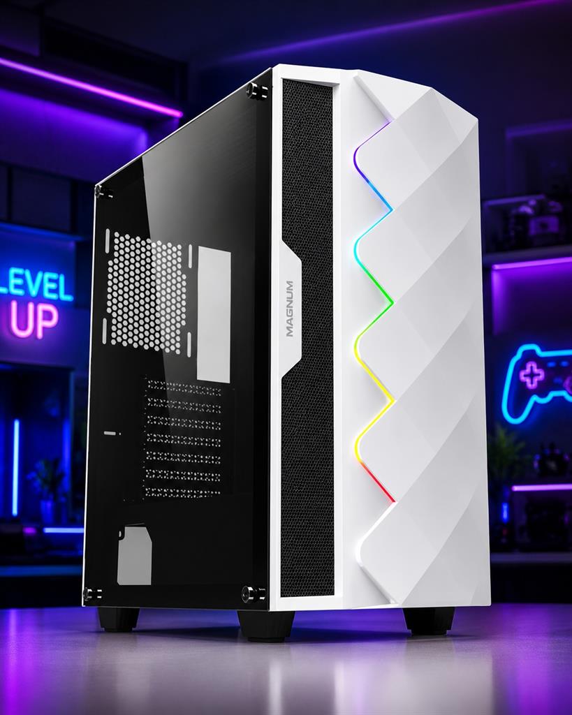 GABINETE GAMER 235GM MAGNUM BLANCO