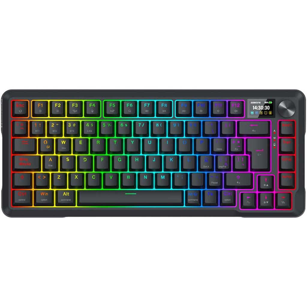 TECLADO GAMER REDRAGON MECANICO BEHEMOTH PRO K724 RBG RGB 75% CONEXION TRI-MODO