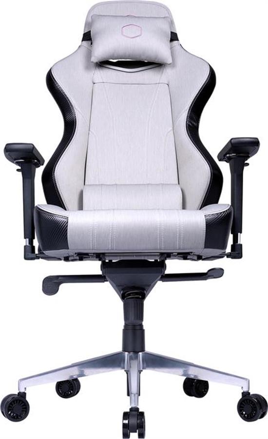 SILLA GAMER CALIBER X1C PLATEADO/NEGRO