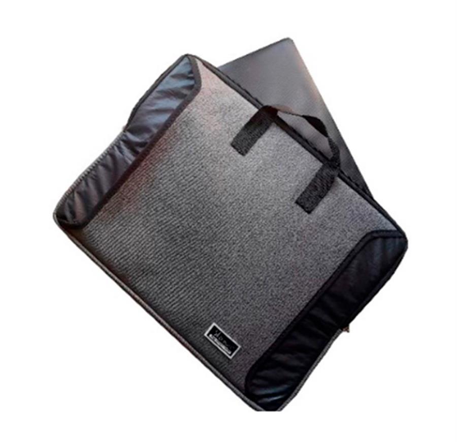 FUNDA NOTEBOOK 14" PULGADAS CON MANIJAS + BOLSILLO P/ CARGADOR - GRIS