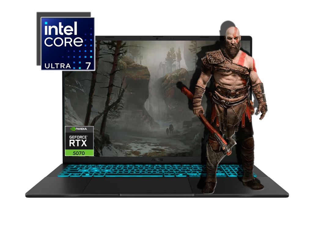 NOTEBOOK ASUS VIVOBOOK  V16  GAMING INTEL CORE™ ULTRA 7 240H 16GB RAM 1TB SSD NVIDIA® RTX 5070 8GB 16" WUXGA 144Hz